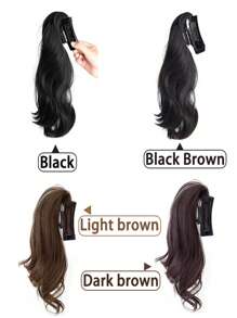 1 pieza Clip de pelo con garra de pelo de estilo rizado sintético natural para recogido de cola de caballo de mujer, un accesorio de moda para el cabello que realza el look elegante casual