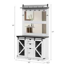 Hall Tree With Shoe Storage,Farmhouse Coat Rack With Shoe Cubbies & 7 Coat Hooks,And 3 Drawers For Hallway,Freestanding Bench With Shoe Storage Bench
