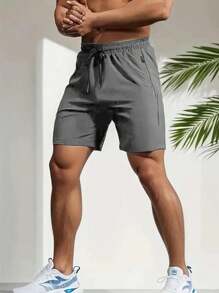 5pcs/Pack Men's Summer Ice Silk Sports Shorts, Casual Shorts - Black - View 7