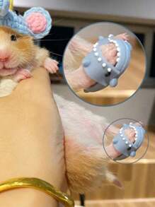 1 双/2 件迷你宠物拖鞋，小宠物装扮鳄鱼形拖鞋。可爱且适合拍照，宠物鼠，颜色随机。 - 彩色 - 查看 3