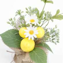 1 件人造假柠檬植物，仿植物，盆栽，柠檬树仿真，带小盆，迷你假花盆，适用于室内外家居装饰，办公室装饰，各种场景装饰 - 黃色+綠色-1PCS - 查看 9