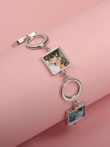 定制 1 件多照片手链（可定制 3 张照片），简约时尚风格，适合男士和女士，非常适合派对、日常佩戴、节日以及作为贴心礼物