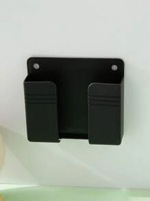 1 件免打孔手机支架壁挂支架遥控器收纳盒充电床头收纳架家居浴室装饰秋季装饰返校 - 黑色 - 查看 4