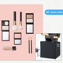 16" LED Photo Studio Light Box, Shooting Light Tent With Adjustable Brightness, 6 Kinds Of Double-Sided Color Backdrops And Adjustable White Light, Soft Light, Warm Light For Product Photography, Portable Folding Photography Tent Kit - Black - View 4
