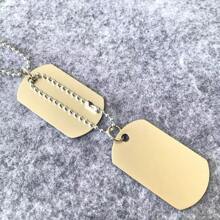1pc Fashion Popular Zinc Alloy Polished Military Dog Tag Chain Necklace, Suitable For Men Hiphop Casual Style, Gift For Boyfriend - Military Brand Necklace - View 13