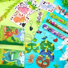 FRUITFUL PARTY Dinosaur Party Favors 96pcs All-In-One Dinosaur Birthday Party Favors Set - Dino Party Favor Bags Keychains Stampers Stickers Toys Clap Bracelets Etc Dinosaur Birthday Party Supplies