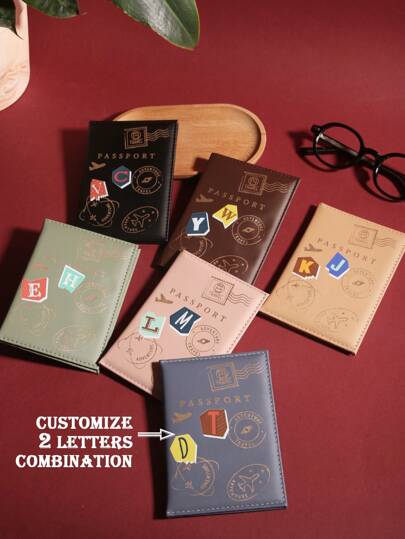 Personalized 2 Letters Combination Passport Cover Leather Customized Initial Letter Passport Holder Travel Stamp Customize Chic Document Card Holder Unique Travel Gift Birthday Gifts For Friend,All-Purpose,Large Capacity,Versatile,Multifunction,Foldable,Colorful,Cute,Adorable,Contracted,Funny,Kawaii,Y2K,Minimalist,Commuting,Business Casual,Basics,Custom,Personalized,Unique,Customized,Ideal Gifts For Him,Ideal Gifts For Her,Her,Family,Friends,Girlfriend,For Anniversaries,For Birthdays,For Holiday/ Vacation,For Outdoors/Outings/Travel/Hiking/Stadium/Sports/Climbing,For Business/Commute/Work/Office,Customized Passport Case,Easy Comfort