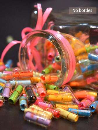 50/100pcs Message Capsule Letter Love Pill Transparent Color Mini Wish Bottle Valentine Gift Kids