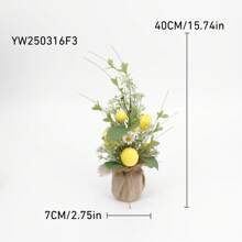 1 件人造假柠檬植物，仿植物，盆栽，柠檬树仿真，带小盆，迷你假花盆，适用于室内外家居装饰，办公室装饰，各种场景装饰 - 黃色+綠色-1PCS - 查看 7