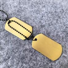 1pc Fashion Popular Zinc Alloy Polished Military Dog Tag Chain Necklace, Suitable For Men Hiphop Casual Style, Gift For Boyfriend - Military Brand Necklace - View 6