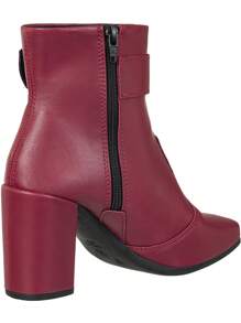 Square Toe Boot High Heel Buckle Comfortable Fashion GiGiL - 紅色 - 查看 3
