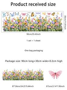 1 Set Of Plant/Flowers/Butterflies/Dragonflies Kick Line Wall Sticker For Home Decoration,Stickers,Wall Decal, Vinyl Decal For Home Decorations,Spring Decoration Items Refresh Your Home,Rama Decoration Stickers Gifts Birthday Graduation - Multicolor - View 12