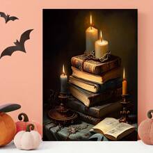 1 Stück / 3 Stücke ungerahmte Leinwandmalerei Vintage Buch Wandkunst, Buch LeinwandmalerMusteruck Heimdekoration, verlassene gotische Bibliothek, dunkle College Dekoration Poster, antike viktorianische Raumdekoration