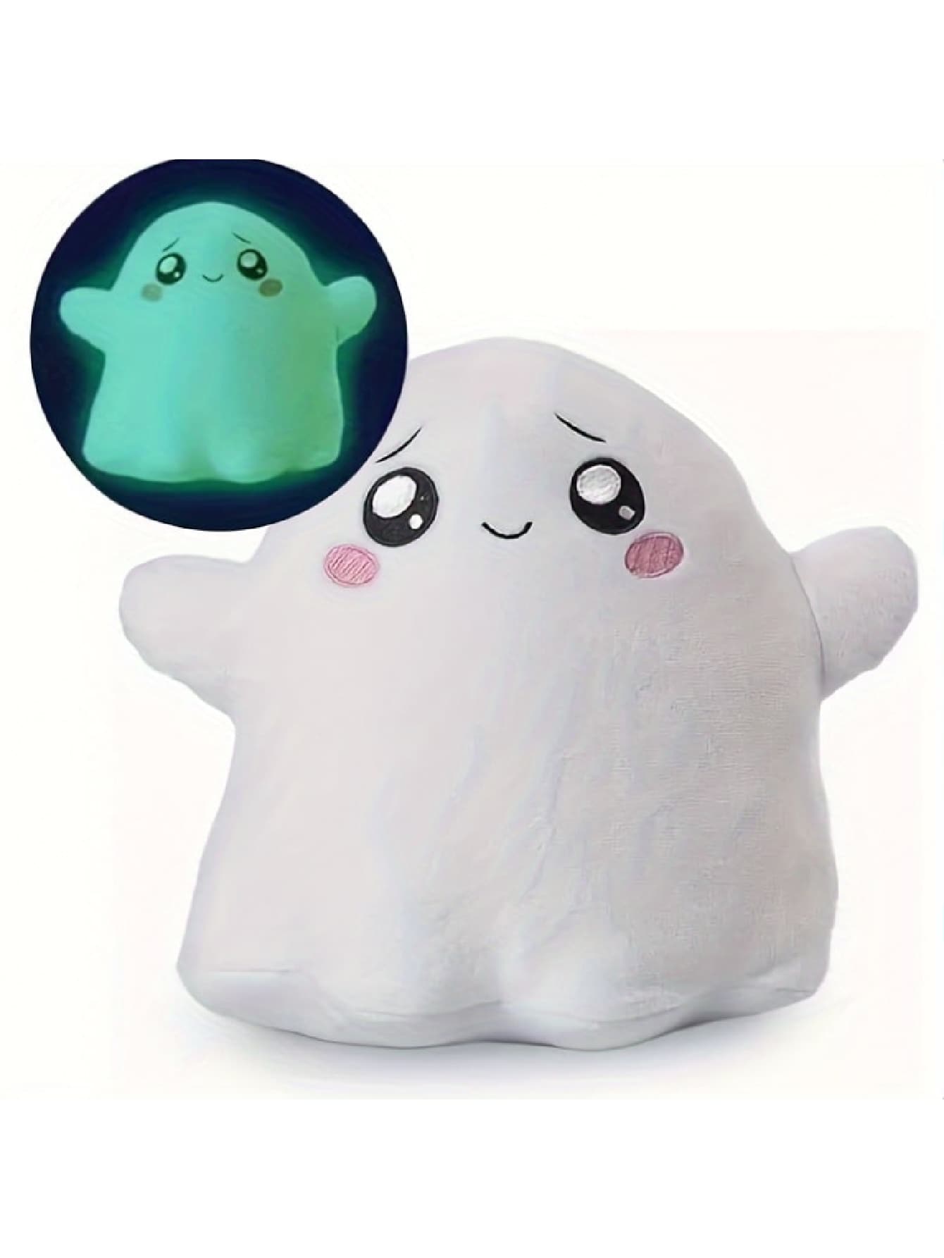 Luminous Ghost Plush Stuffed Doll, Soft Cuddly Doll, Birthday Gift - White - View 1