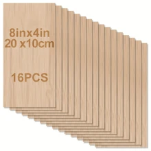 Unfinished Wood, 8 X 4inch/20*10cm - 2mm 4/16pcs Thick Wood Unfinished Planks, Blank Wood Cutouts For Crafts, Arts And Crafts, Wood Carving For Wooden Cutout School Projects Crafts DIY Model Carving