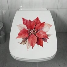 1 cái, Hoa màu đỏ, Trang trí nhà cửa, Miếng dán bồn cầu, Nhãn dán chống thấm nước, Không để lại dấu vết khi tháo ra, Thích hợp cho tường, Ngói, Cửa, Tủ, Nhà vệ sinh, Bồn tắm, Tủ lạnh và các bề mặt nhẵn khác - Nhiều màu - Xem 4