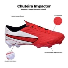 Uzze Sport Campo Impactor Football Boots Adult Youth Lawn Sewn Lock Football New + Socks + Watch - Đỏ và trắng - Xem 5