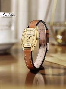 SUNLIFEX SUNLIFEX Fashion Retro Square Women Quartz Watch, Vintage Style, With Gift Box