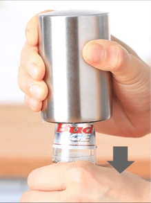 1pc/3pcs/5pcs Stainless Steel Automatic Beer Bottle Opener, Gift For Father - Silver - View 3