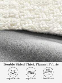 1 Pcs Sherpa Wearable Blanket Hoodie, Oversized Sherpa Fleece Sweatshirt Blanket With Giant Hood Pocket And Sleeves For Adult, Warm & Cozy Blanket Gifts For Women - 灰色 - 查看 5