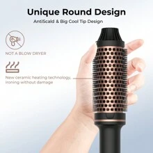 UKLISS Multi-Functional Rotating Hair Brush, Electric Ceramic Hair Curler Styler - UK Plug(220-240V) - View 2
