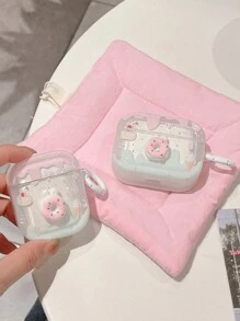1 件粉色 TPU 可爱 3D 甜甜圈透明外壳带环钩适用于 Apple 耳机 - 彩色 - 查看 7