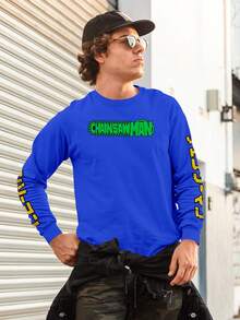 Blouse Sweatshirt Chainsaw Denji  Anime GOLA 1161 Fluxo FX - 寶藍色 - 查看 5