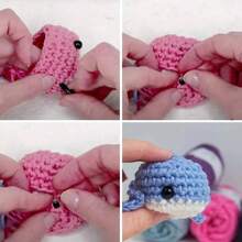 200 件 DIY 黑色塑料眼睛和鼻子玩具针毡填充娃娃眼睛鼻子适用于熊黑眼娃娃配件动物制作工艺品 - 彩色 - 查看 9