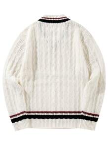 Men's Warm And Versatile Fashion Sweater - White - View 2
