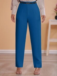 Pantaloon Pants With Belt /Military Green Color Black  Brown/Tailoring/Pantalona/Summer Winter/Christmas Collection / Elegant / Casual / Stylish / Feminine /Christmas Look / Light/ Comfortable/ 2024 Collection - Xanh đậm - Xem 2
