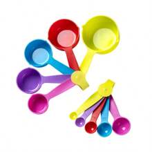 5 piezas/10 piezas Tazas y cucharas de medir, herramientas de medición de cocina de colores para hornear - Multicolor - Ver 9