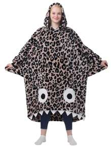 Shark Hoodie Blanket For Adult, Shark Wearable Blanket Hoodie Gifts For Women Men, Funny Blanket With Sleeves Is Funny Gift, Hooded Blanket Shark Gifts - 豹 - 查看 1