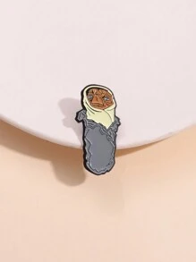 1pc Creative Funny Mexican Burrito Brooch, Versatile Metal Badge Accessory For Men & Women's Casual Wear - Multicolor - View 7