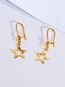 2 件时尚 24K 镀金五角星耳环，优雅星形耳环，DIY 珠宝礼物，适合女性、女孩、朋友、女朋友、妻子、节日、生日 - 星星 - 查看 4