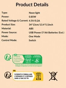 1pc Indoor Room Wall Decor Lightning Shaped Neon Light, Bolt Neon Light Sign For Wall Decor With Hook, Usb Or Battery Powered Led Lightning Signs, For Bedroom,Living Room,Game Room, Bar, Wedding Decoration, Birthday Party Supplies, Christmas Gifts For Friends - Multicolor - View 12