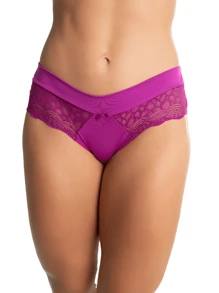 Lace Comfort Waistband Thong - Màu Hoa hồng đỏ - Xem 1