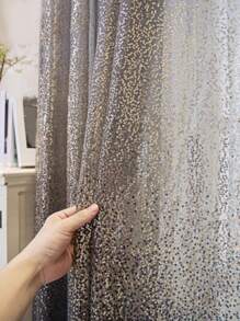 1pc Luxury Sequin Embellished Sheer Curtain For Bedroom, Living Room, Balcony