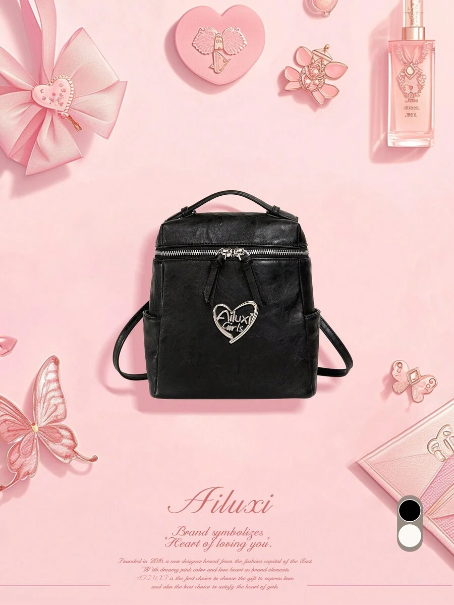 AILUXI 可爱时尚设计师品牌轻便商务休闲皱褶手提包和背包