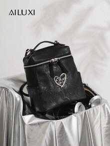 AILUXI 可爱时尚设计师品牌轻便商务休闲皱褶手提包和背包 - 彩色 - 查看 3