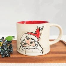 1pc 咖啡杯 圣诞陶瓷杯 约500ml 简约 带手柄陶瓷咖啡杯 日常居家使用 适合朋友节日礼物 创意马克杯 - 白色 - 查看 2