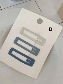 3 chiếc Kẹp tóc thiết kế hình ngôi sao và trái tim màu xanh lam mờ mờ ombre tối giản, thích hợp cho trường học, trang phục hàng ngày, tóc mái, kiểu tóc vuốt sang một bên - Nhiều màu - Xem 13