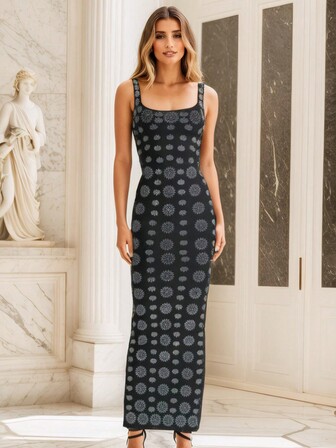 New Sleeveless Sexy Elegant Crystal Bandage Bodycon Dress For Party & Daily Wear