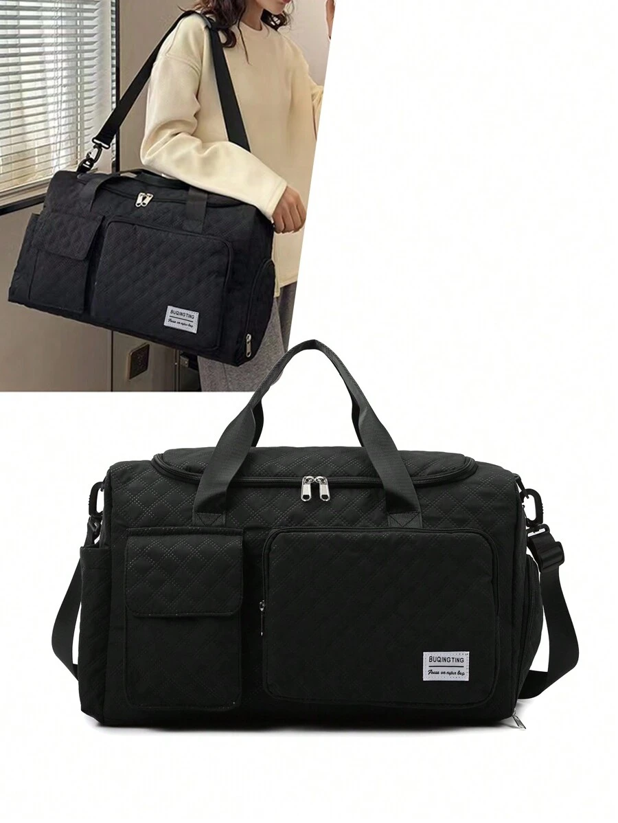 Bolso de viaje de gran capacidad con separación seca y húmeda, estampado de vaca, leopardo y cebra, para negocios, viajes, hospital, de nailon negro, organizador de viaje, ropa de aeropuerto, equipaje, ideas de regalo de Navidad para mujeres y niñas, regalos de Navidad para mamá, amiga, bolsa de gimnasio, bolsa deportiva, mochila para vacaciones, bolsa escolar, accesorios escolares