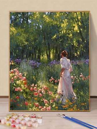 1 Set DIY Acrylic Painting By Numbers Kits For Garden Scene, 40*50CM Unframed, Home Decor, Birthday/Holiday Gift