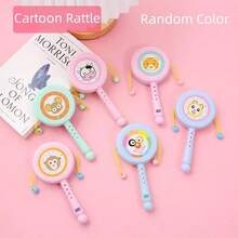 1 pieza Juguete musical de tambor con silbato y sonaja, instrumento de percusión de mano, sonaja, tambor chino, tambor de percusión abdominal, regalo pequeño tranquilizador y creativo (color aleatorio) - Multicolor - Ver 8