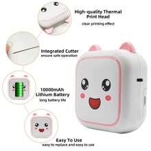 Sticker Printer - Mini Thermal Printer, Portable Inkless Sticker Maker, Bluetooth Pocket Phone Printer,  Thermal Label Printer For Learning Assistance, Study Notes, Journal - Blue - View 4