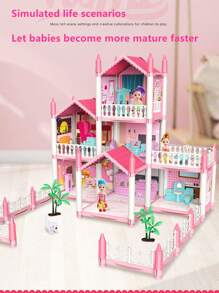 Bộ đồ chơi lâu đài công chúa cho trẻ em, Nhà búp bê cho bé gái, Nhà búp bê lắp ráp tự làm, Bộ đồ chơi xây dựng quà tặng - Nhiều màu - Xem 7