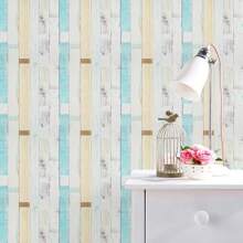 1 Roll Self-Adhesive Wallpaper Sticker Brick Wood Peel And Stick Wallpaper Faux Wood Contact Paper 17.7in*33ft Cover 48 Sq Ft