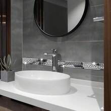 12pcs 5x20cm Self-Adhesive Acrylic Waist Line Mirror Sticker For Home Wall Decoration - Removable And Easy To Install - Multicolor - View 6