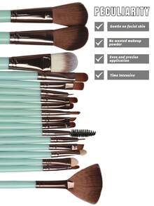 Juego de 24 piezas de herramientas de belleza que contiene 18 pinceles de maquillaje para ojos + 2 esponjas de belleza + 2 mini esponjas de belleza + 2 esponjas triangulares, un juego completo de herramientas de belleza para lociones, polvos sueltos y correctores. Juego de brochas, kit de brochas de maquillaje, set de maquillaje completo, set de brochas de maquillaje, kit de maquillaje completo, set de brochas, set de regalo de maquillaje. - Multicolor - Ver 2